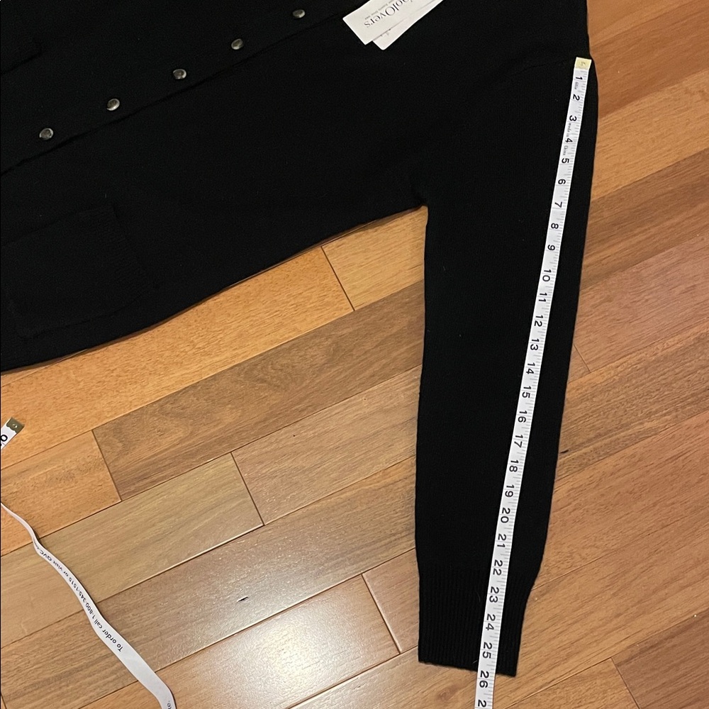 Woolovers Black Knit Button-Front Cardigan. Wool. - Picture 7 of 7